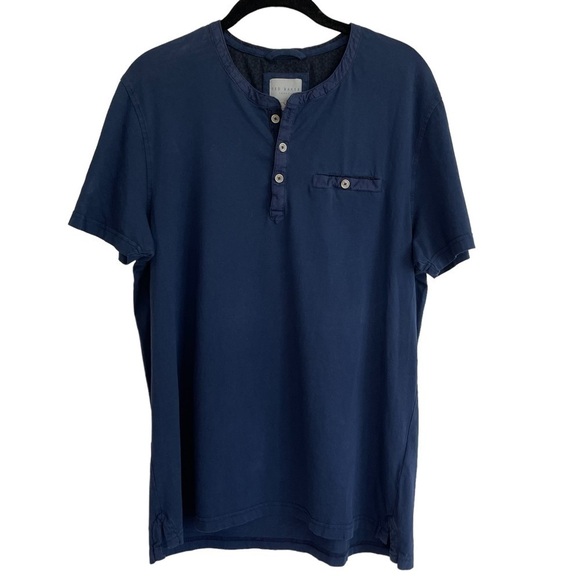 Ted Baker London Navy Short Sleeve Button Tee, Size L (4) - Picture 1 of 7